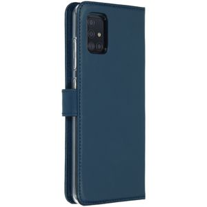 Selencia Echt Lederen Bookcase Samsung Galaxy A51 - Blauw