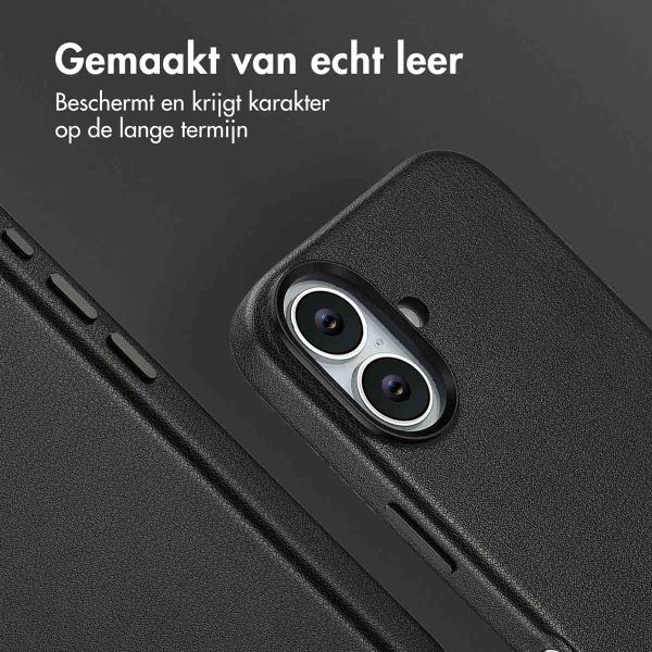 Accezz Echt leren hoesje + MagSafe Wallet Apple iPhone 17 - Onyx Black