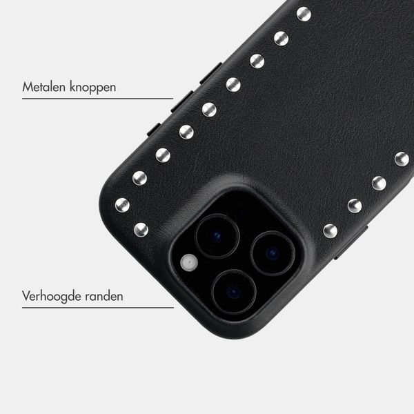 Selencia Studs Backcover met MagSafe Apple iPhone 16 Pro - Velvet Black