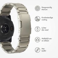 Accezz Mat Titanium bandje  - Garmin 22 mm aansluiting - Titanium