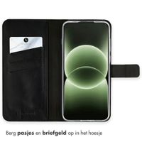 Selencia Echt Leren Bookcase OnePlus 15R - Zwart