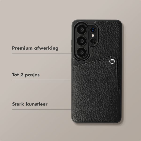Selencia Riva Backcover met Pashouder Samsung Galaxy S26 Ultra - Zwart