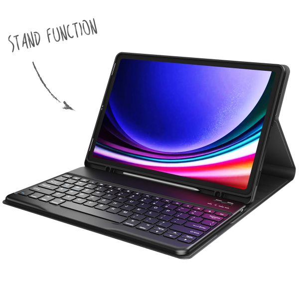 Accezz QWERTY Bluetooth Keyboard Bookcase Samsung Galaxy Tab S10 Plus / Tab S9 Plus / Tab S9 FE Plus 12.4 inch