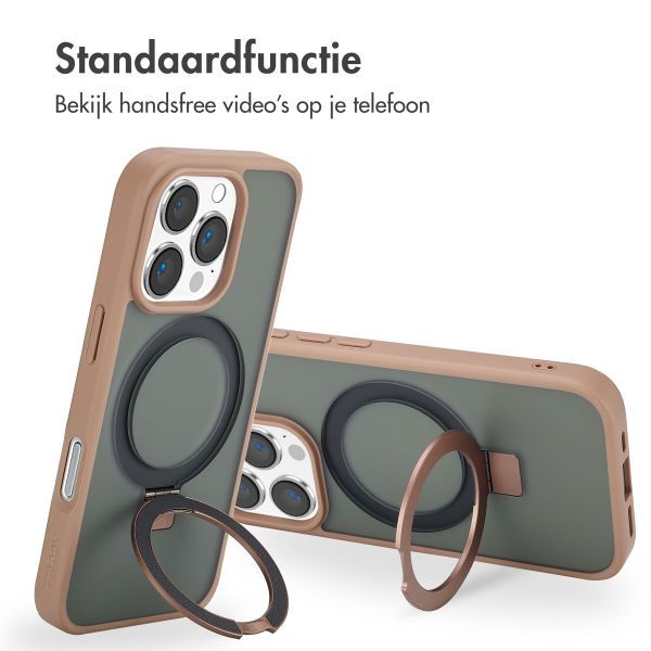 Accezz Ring Stand Backcover met MagSafe iPhone 16 Pro - Brown