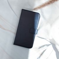 Selencia Echt Leren Bookcase iPhone Xr - Blauw