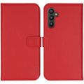 Selencia Echt Lederen Bookcase Samsung Galaxy A34 (5G) - Rood