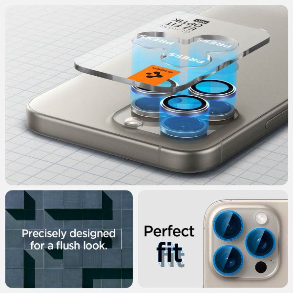 Spigen GLAStR EZ Fit Optik Pro Camera Protector 2 Pack Apple iPhone 15 Pro / 15 Pro Max - Natural Titanium