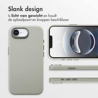 Accezz MagSafe Leather Backcover Apple iPhone 16e - Lichtgrijs