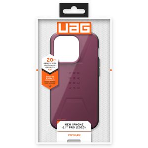 UAG Civilian Backcover MagSafe iPhone 15 Pro - Bordeaux