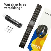 Accezz Mat Titanium bandje voor de Garmin Quickfit 22mm - Zwart