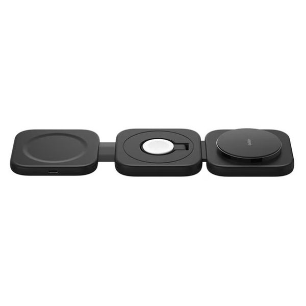 Belkin 3-in-1 Magnetisch Draadloos Reislaadstation met Qi2 15W - Zwart