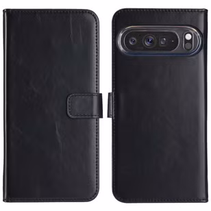 Selencia Echt Leren Bookcase Google Pixel 9 Pro XL - Zwart