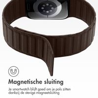 Accezz Magnetisch echt lederen bandje Apple Watch | 44/45/46/49 mm - Chocolate Brown