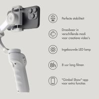 Selencia Gimbal Stabilizer met LED lamp - Slimme tracking - Tripod - Cosy Grey