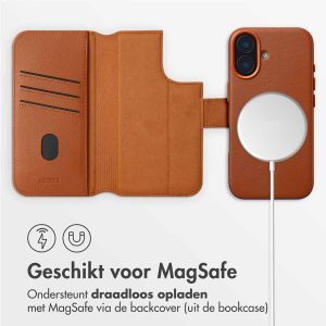 Accezz Leather Bookcase 2-in-1 met MagSafe iPhone 16  - Sienna Brown