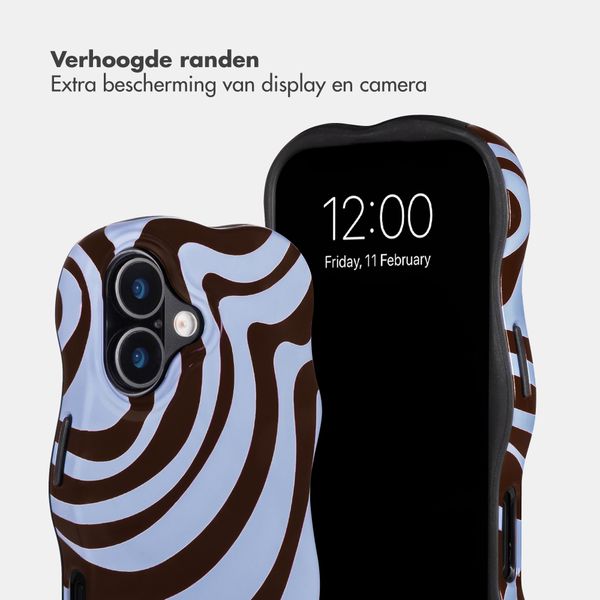 Selencia Vivid Wavy Backcover met MagSafe Apple iPhone 16 - Dream Swirl Chocolate