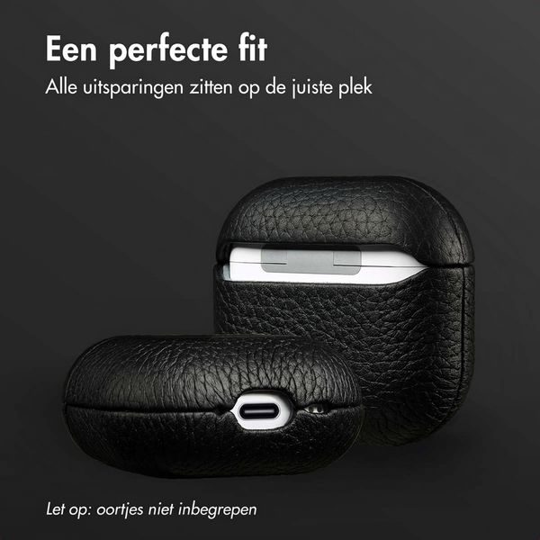 Accezz Echt Leren Case  Apple Airpods 4 - Zwart