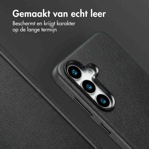 Accezz Echt leren hoesje + MagSafe Wallet Samsung Galaxy S25 Plus - Onyx Black