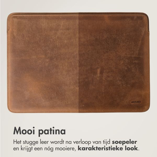Accezz Leather Laptop hoes Apple MacBook 13 inch - Laptopsleeve - Cognac