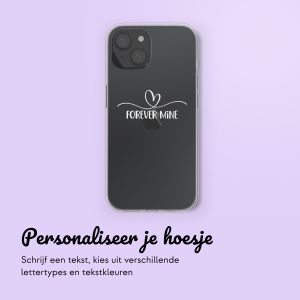 Gepersonaliseerd hoesje met sierlijk hartje iPhone 15 - Transparant