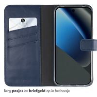 Selencia Echt Leren Bookcase Google Pixel 10a - Donkerblauw