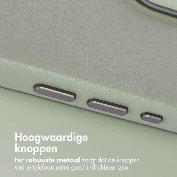 Accezz MagSafe Leather Backcover Apple iPhone 15 Pro - Light Grey
