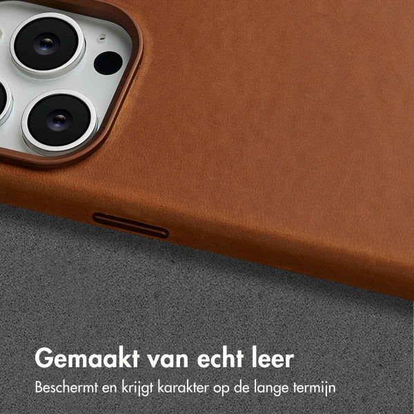 Accezz Vintage Leather Magsafe Backcover iPhone 14 Pro - Tabacco Cognac