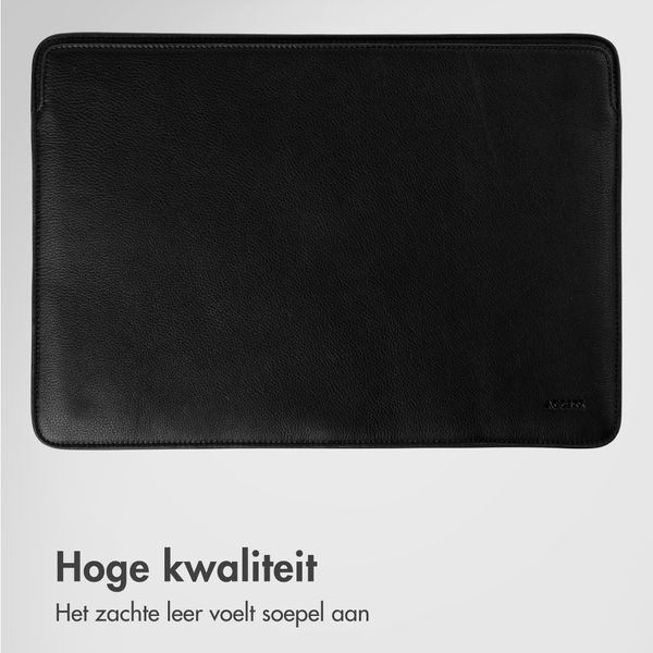 Accezz Leather Laptop hoes Apple MacBook 15 inch - Laptopsleeve - Zwart