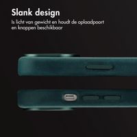 Accezz Vintage Leather Magsafe Backcover iPhone 14 - Smokey Green