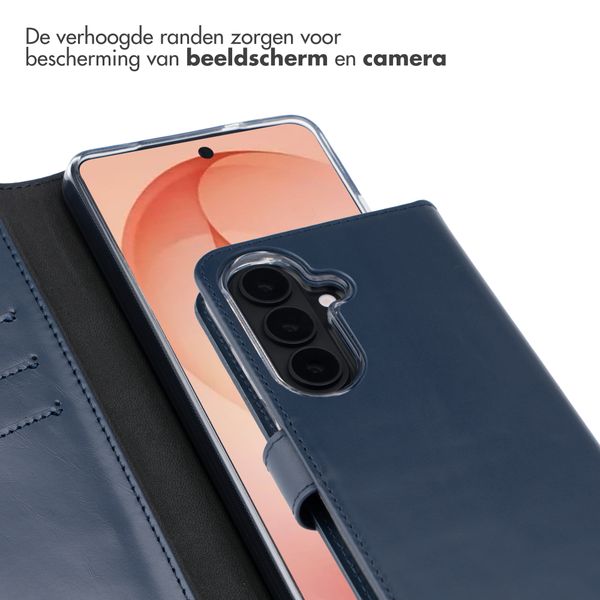 Selencia Echt Leren Bookcase Samsung Galaxy S26 Plus - Donkerblauw