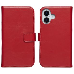 Selencia Echt Leren Bookcase Apple iPhone 17 - Rood