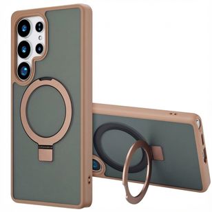 Accezz Ring Stand Backcover met MagSafe Samsung Galaxy S25 Ultra - Bruin