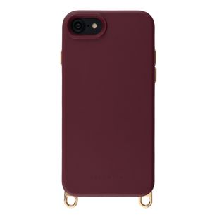 Selencia Rivièra MagSafe Backcover met afneembare haakjes Apple iPhone SE (2022 / 2020) / 8 / 7 / 6(s) - Bold Burgundy
