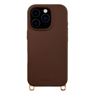 Selencia Rivièra MagSafe Backcover met afneembare haakjes Apple iPhone 16 Pro Max - Choco Brown