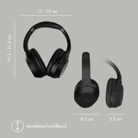 Selencia Urban Play Draadloze Koptelefoon - Active Noise Cancelling (ANC) - Met Opbergcase - Midnight Black