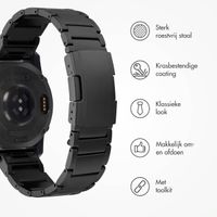 Accezz Mat Titanium bandje voor de Garmin Quickfit 22mm - Zwart