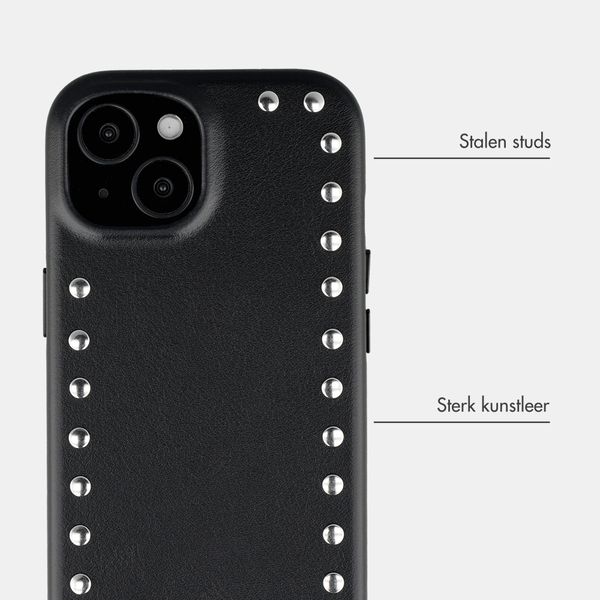 Selencia Studs Backcover met MagSafe Apple iPhone 15 - Velvet Black