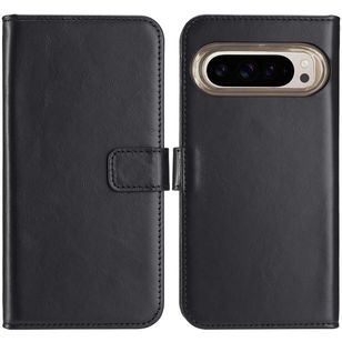 Selencia Echt Leren Bookcase Google Pixel 9 / 9 Pro - Zwart