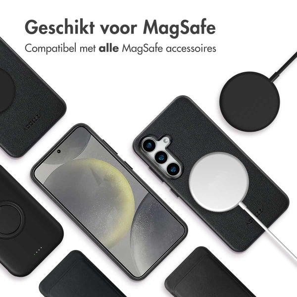 Accezz Echt leren hoesje + MagSafe Wallet Samsung Galaxy S25 - Onyx Black