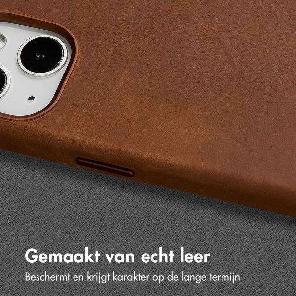 Accezz Vintage Leather Magsafe Backcover iPhone 13 - Tabacco Cognac