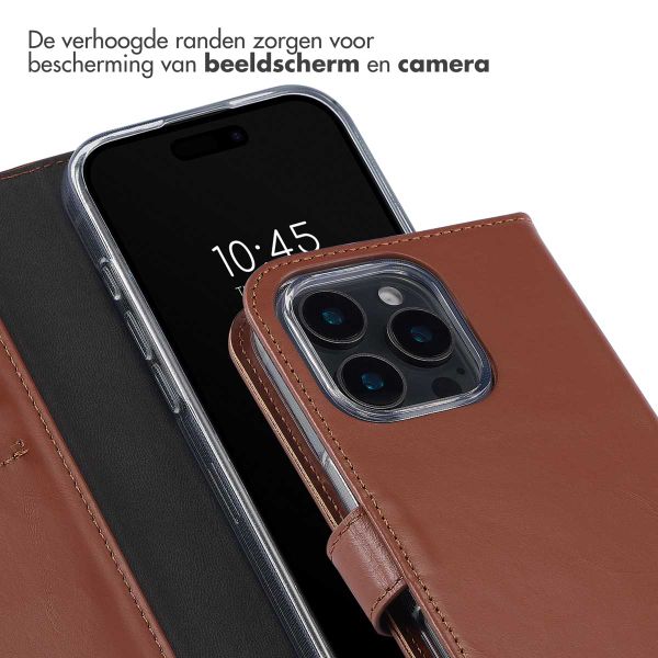 Selencia Echt Leren Bookcase Apple iPhone 16 Pro Max - Lichtbruin