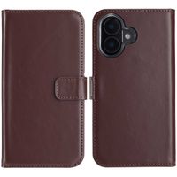 Selencia Echt Leren Bookcase Apple iPhone 16 - Bruin