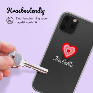 Gepersonaliseerd hoesje met hartje iPhone 12 (Pro) - Transparant