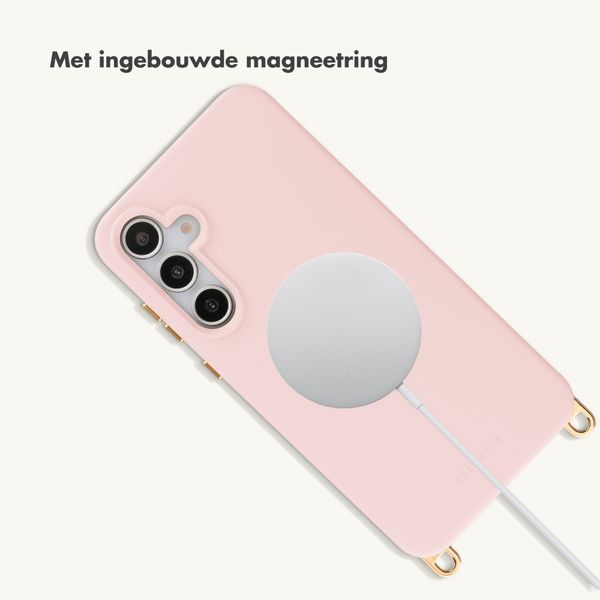 Selencia Rivièra MagSafe Backcover met afneembare haakjes Samsung Galaxy S25 / S24 - Sorbet Pink