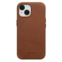 Accezz Vintage Leather Magsafe Backcover iPhone 15 - Tabacco Cognac