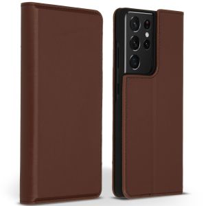 Accezz Premium Leather Slim Bookcase Samsung Galaxy S21 Ultra - Bruin