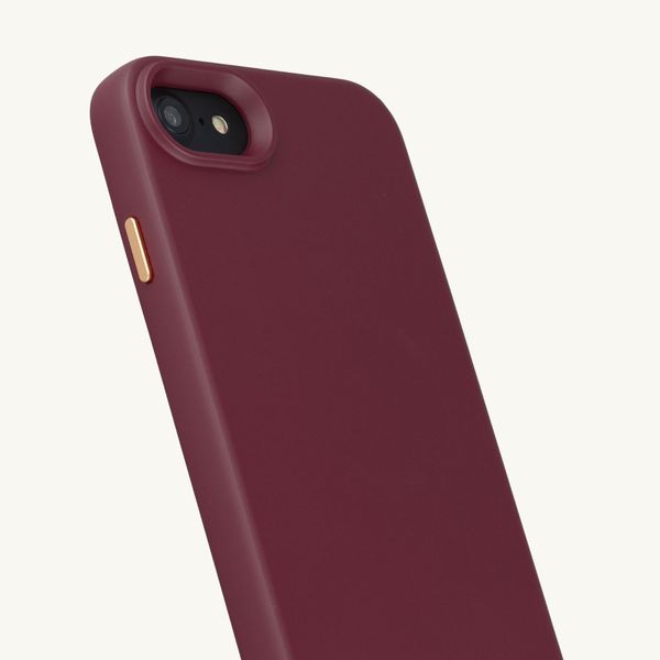 Selencia Rivièra MagSafe Backcover met afneembare haakjes Apple iPhone SE (2022 / 2020) / 8 / 7 / 6(s) - Bold Burgundy