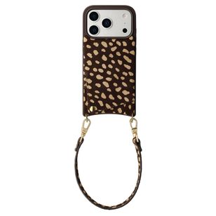 Selencia Nova Real Leather Backcover met Koord en Pashouder Apple iPhone 17 Pro - Fawn Chic
