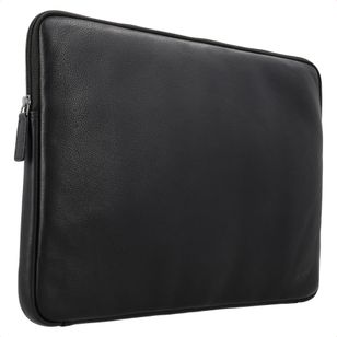 Accezz Leather Laptop hoes met rits 13-14 inch - Laptopsleeve - Zwart
