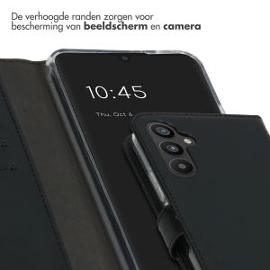 Selencia Echt Lederen Bookcase Samsung Galaxy A34 (5G) - Zwart